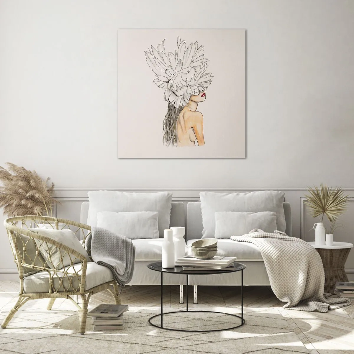 Schilderen op glas - gekroonde schoonheid - 70x70 cm