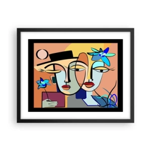 Poster in een zwarte lijst - Picasso's randez-vous - 50x40 cm