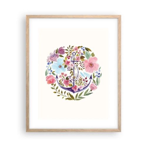 Een poster in een licht eiken lijst - Goede droom van zeeman - 40x50 cm