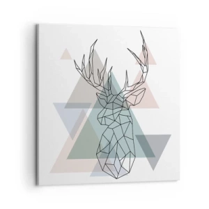 Schilderen op canvas - In een geometrisch bos - 60x60 cm