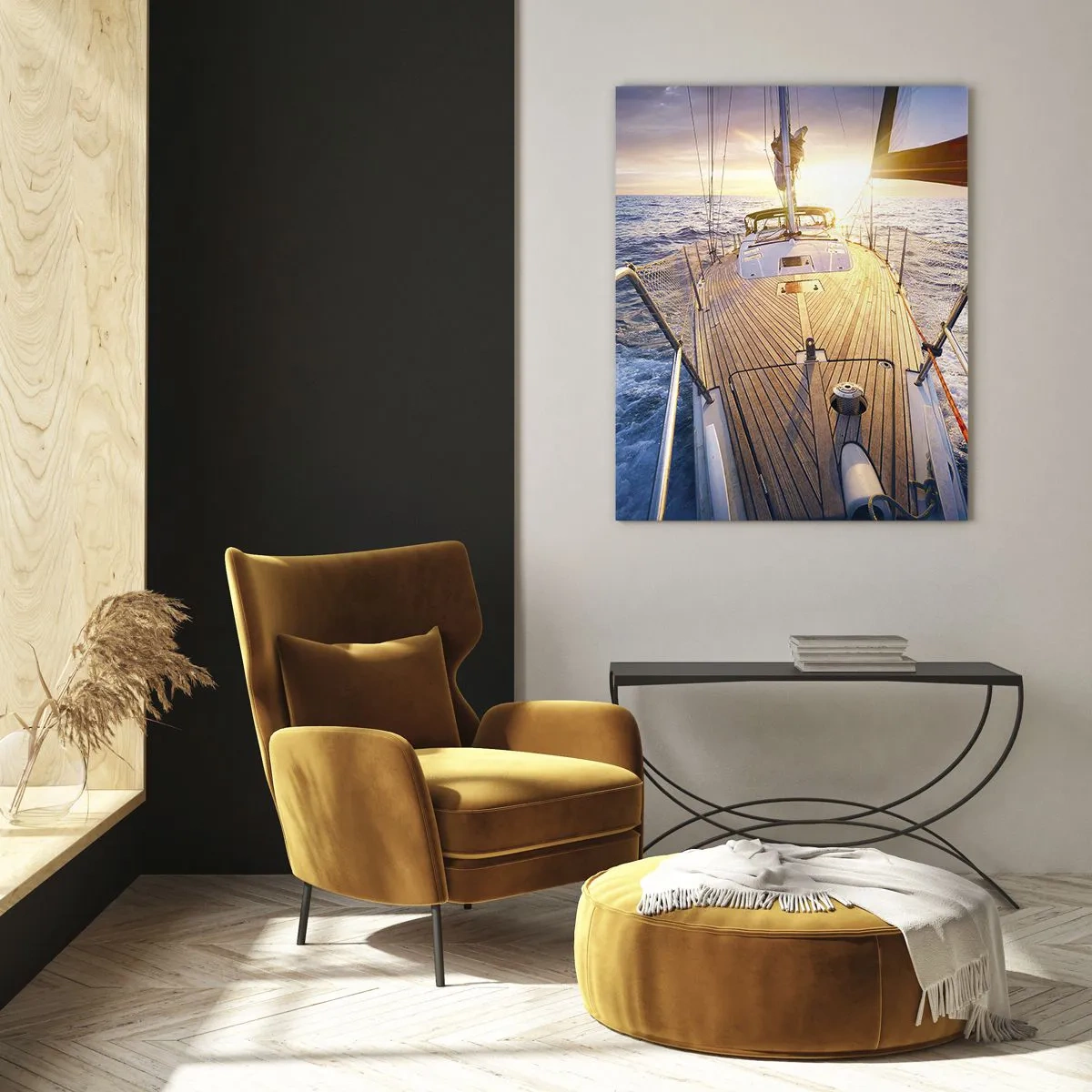 Schilderen op glas - Lopend op de golven - 50x70 cm