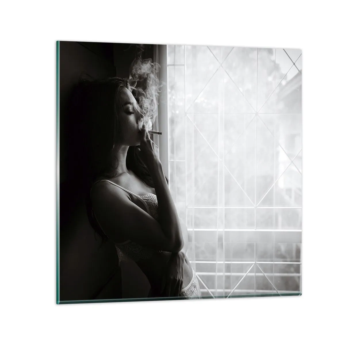 Schilderen op glas - Een sensueel moment - 70x70 cm