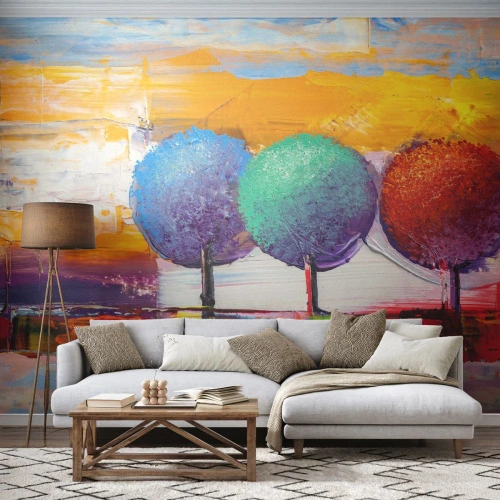 Zelfklevend Fotobehang Deluxe Sticker - Driemaal is scheepsrecht - Landschap, Bomen, Deel - 200x140 cm