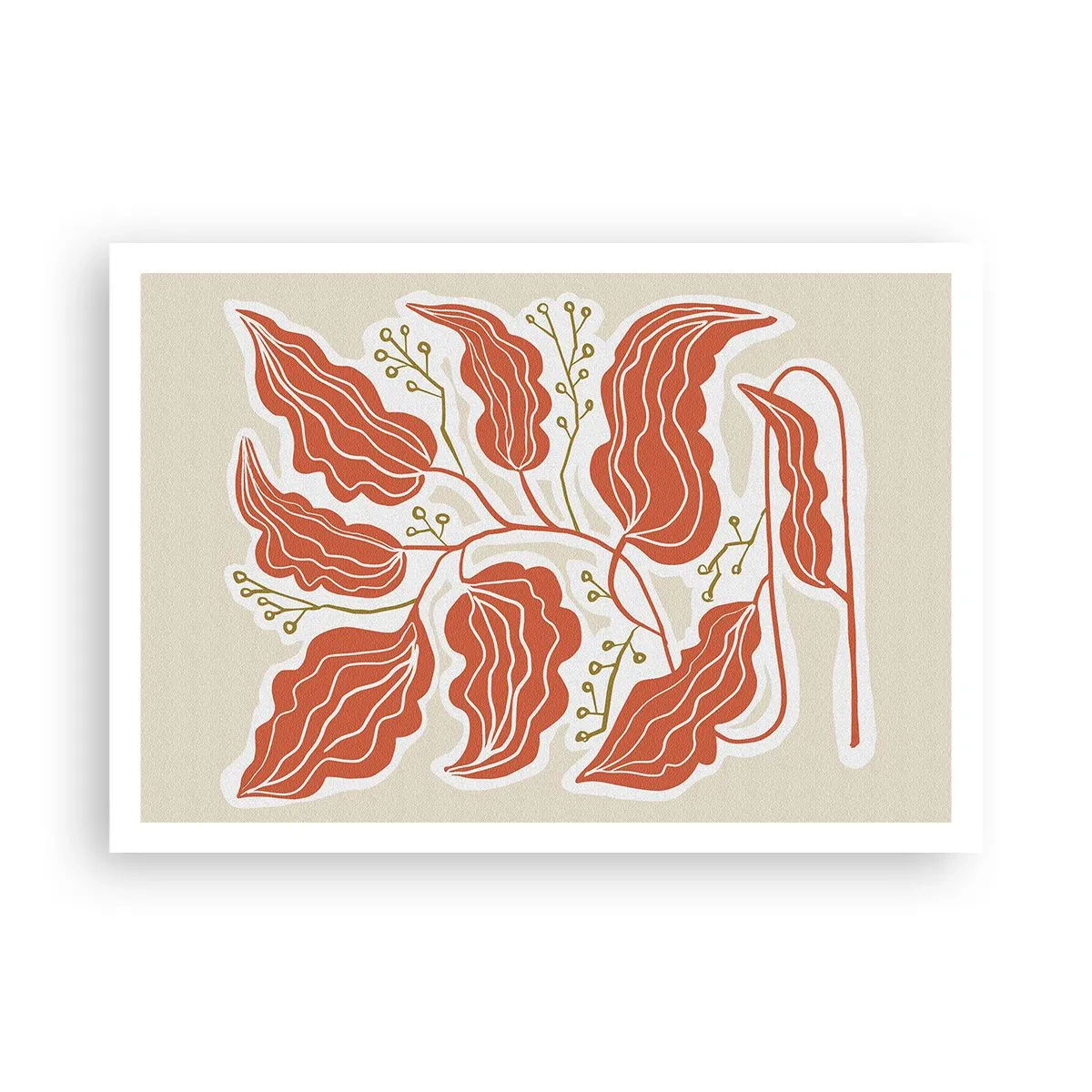 Poster - Folk en koraal - 100x70 cm