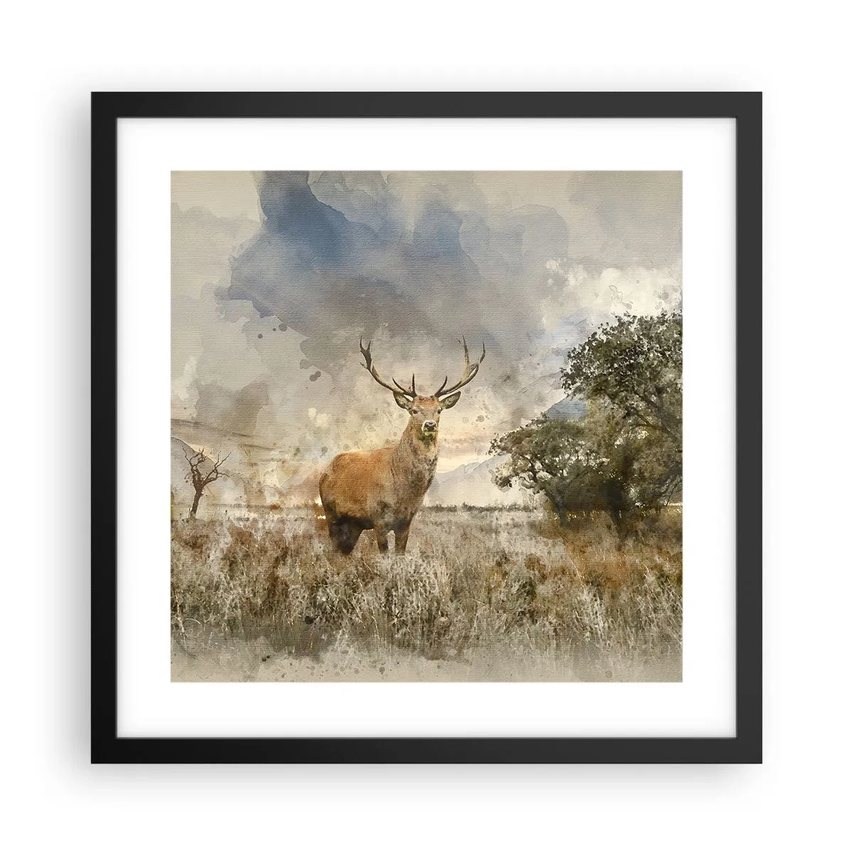 Poster in een zwarte lijst - Waardigheid - kracht - waardigheid - 40x40 cm