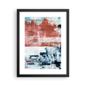 Poster in een zwarte lijst - Fifty Fifty abstract - 30x40 cm