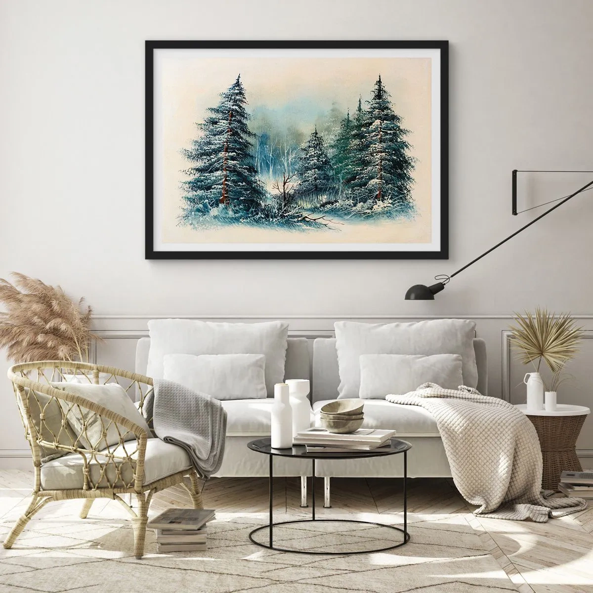 Poster in een zwarte lijst - Klaar voor kerst - 100x70 cm