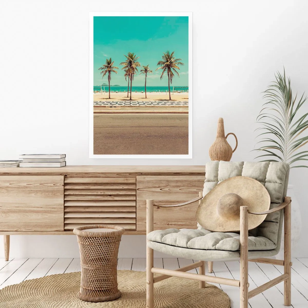 Poster - Op wacht op het strand - 61x91 cm