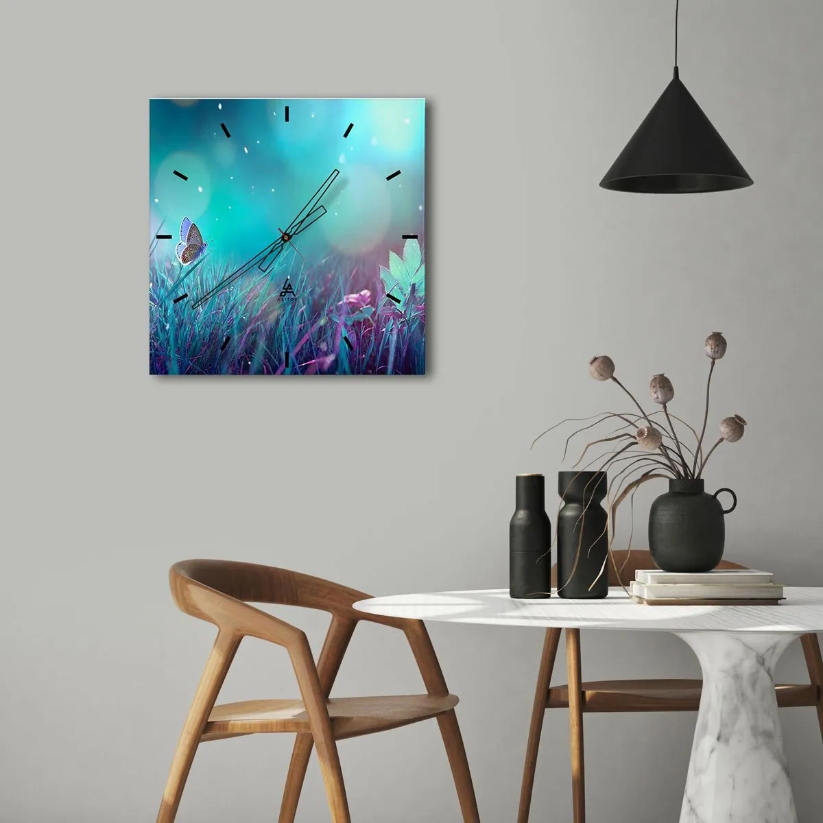 Wandklok - Klok - Het geheime leven van de weide - 30x30 cm