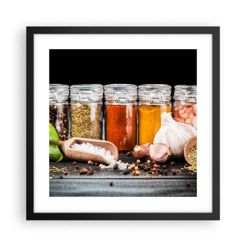 Poster in een zwarte lijst - Zodat het leven smaak heeft - 40x40 cm