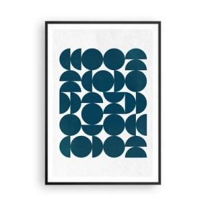 Poster in een zwarte lijst - Cirkels en halfcirkels - 70x100 cm