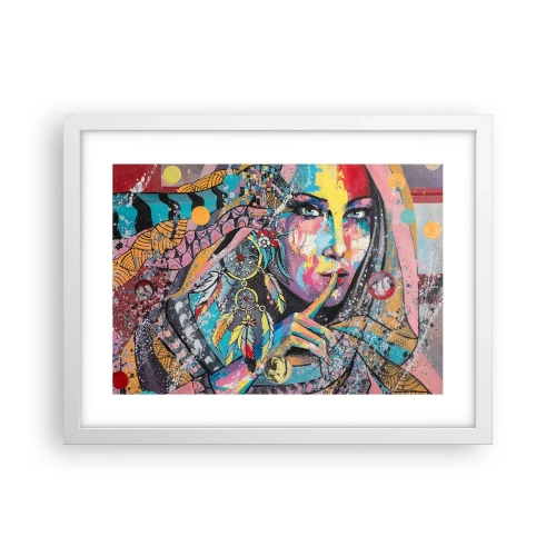 Poster in een witte lijst - Zwijg totdat je het begrijpt - 40x30 cm