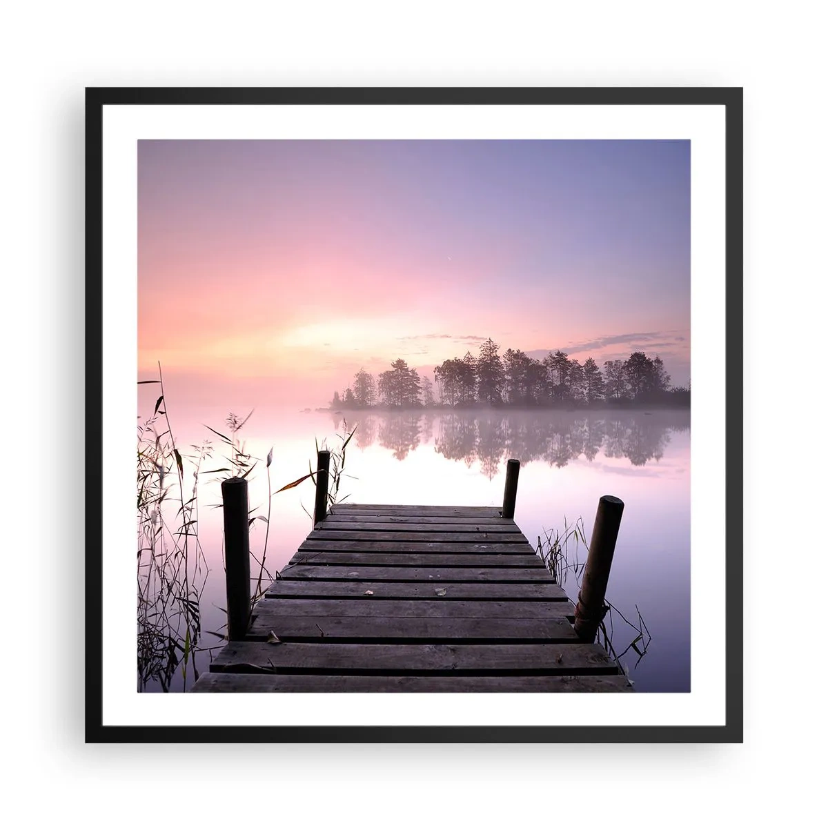 Poster in een zwarte lijst - Van de lila mist... - 60x60 cm