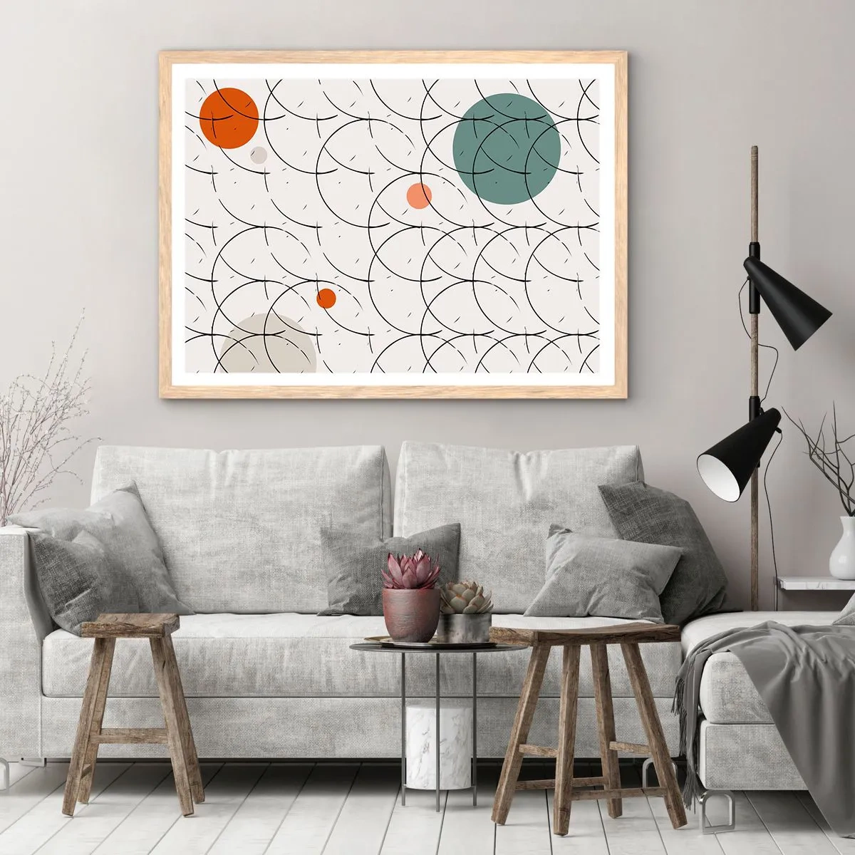 Een poster in een licht eiken lijst - In de pop-art-sfeer - 100x70 cm