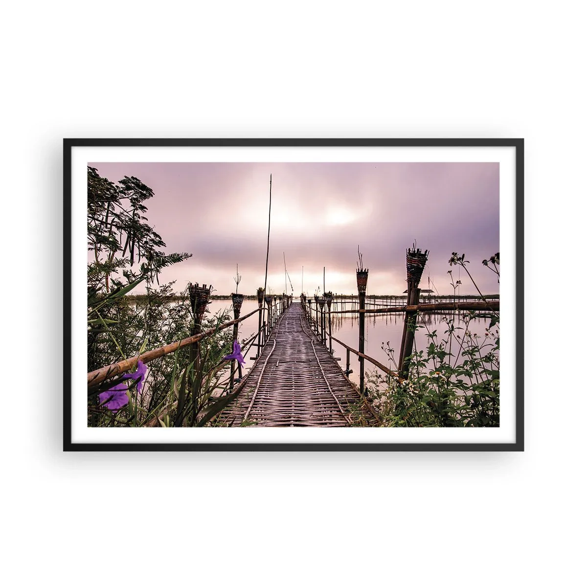 Poster in een zwarte lijst - Rust en stilte van Azië - 91x61 cm