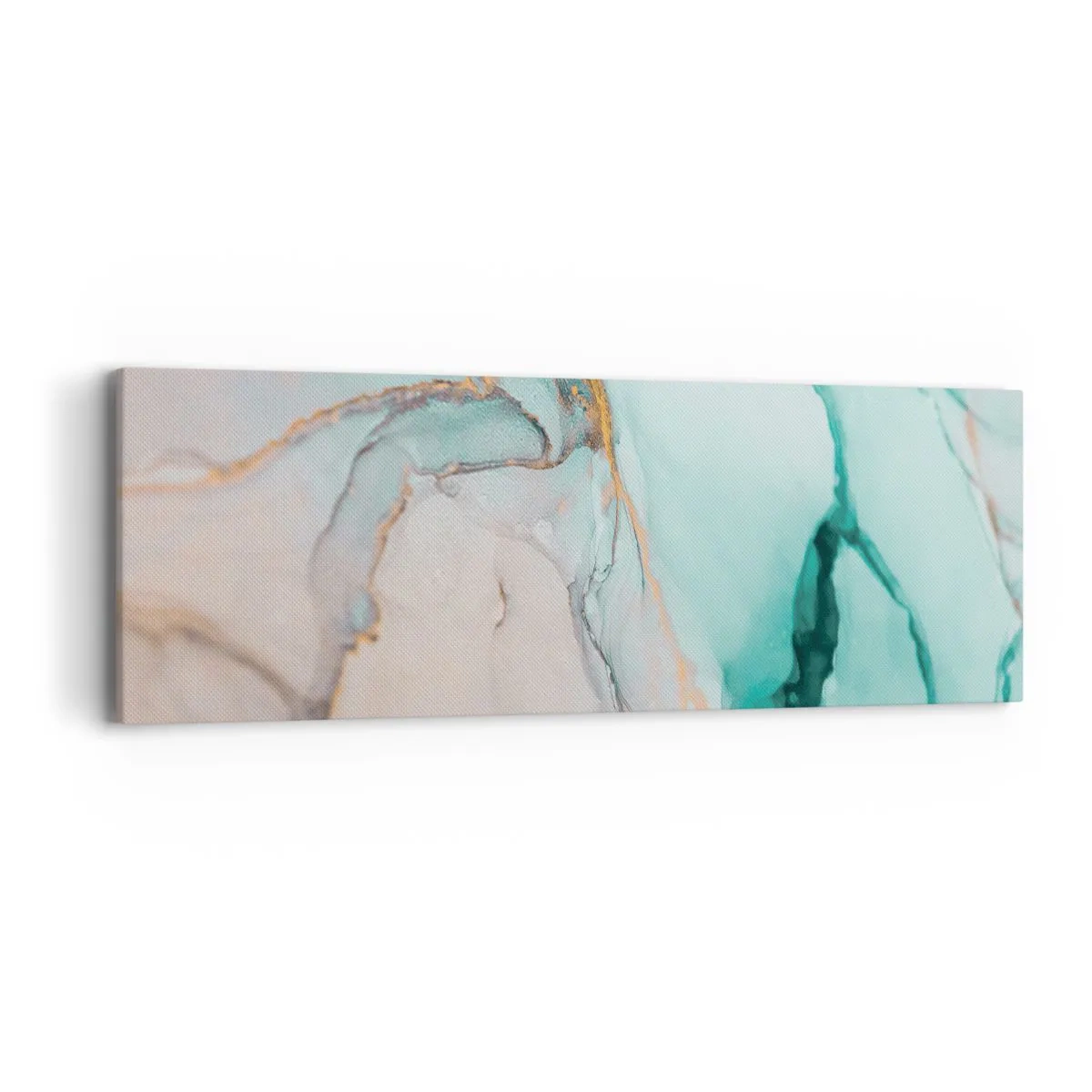 Schilderen op canvas - Een dans van vormen en kleuren - 90x30 cm