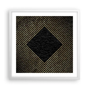 Poster in een witte lijst - Geometrie in glamoureuze stijl - 50x50 cm