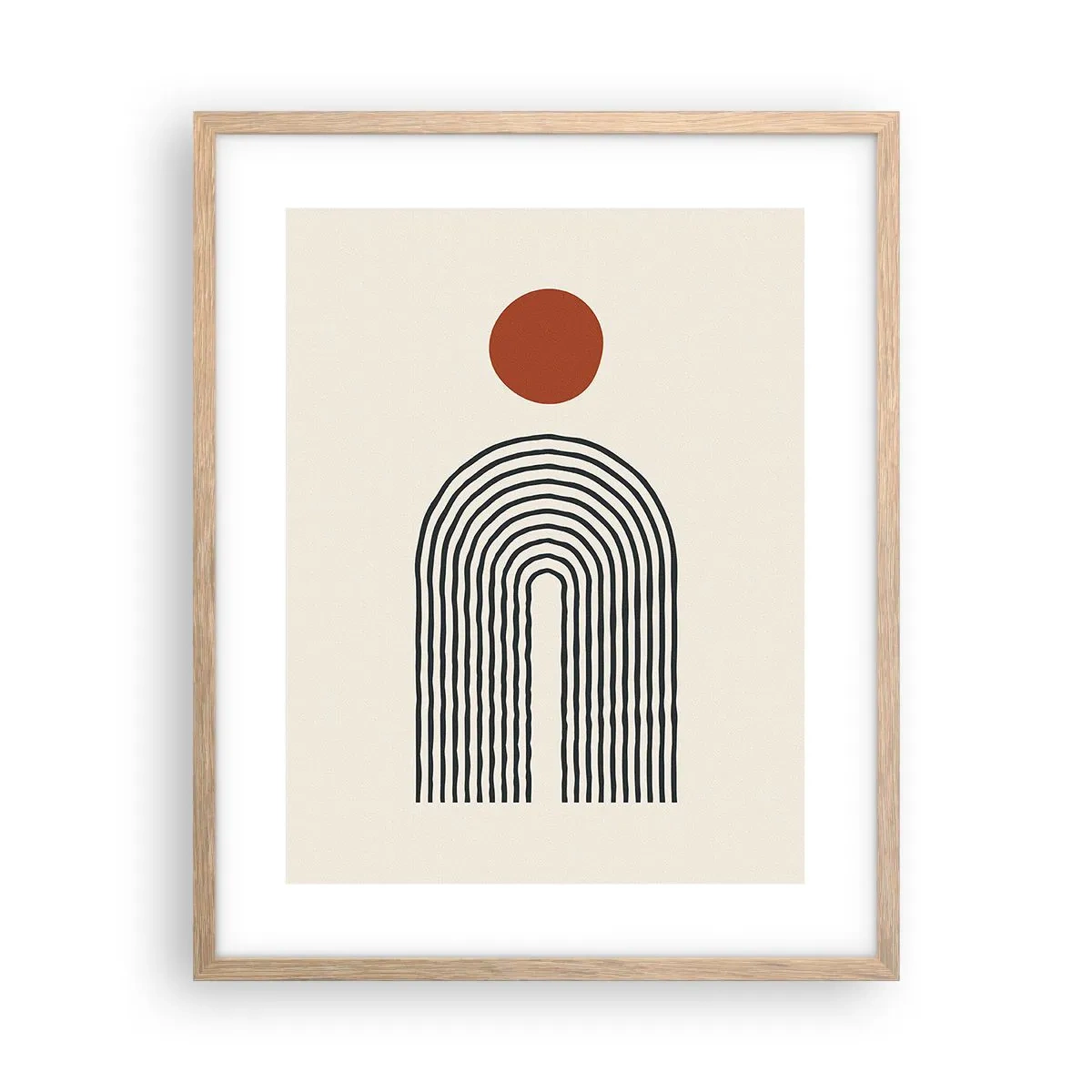 Een poster in een licht eiken lijst - Magnetisme van vormen en kleuren - 40x50 cm