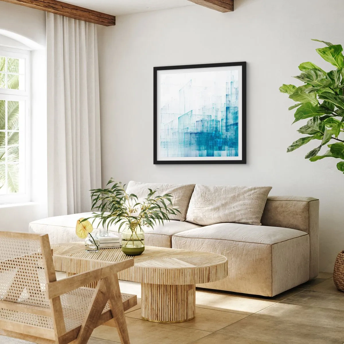 Poster in een zwarte lijst - Hoe ruimte geworden is - 40x40 cm