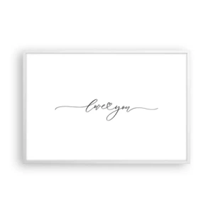 Poster in een witte lijst - Zwart op wit - 91x61 cm