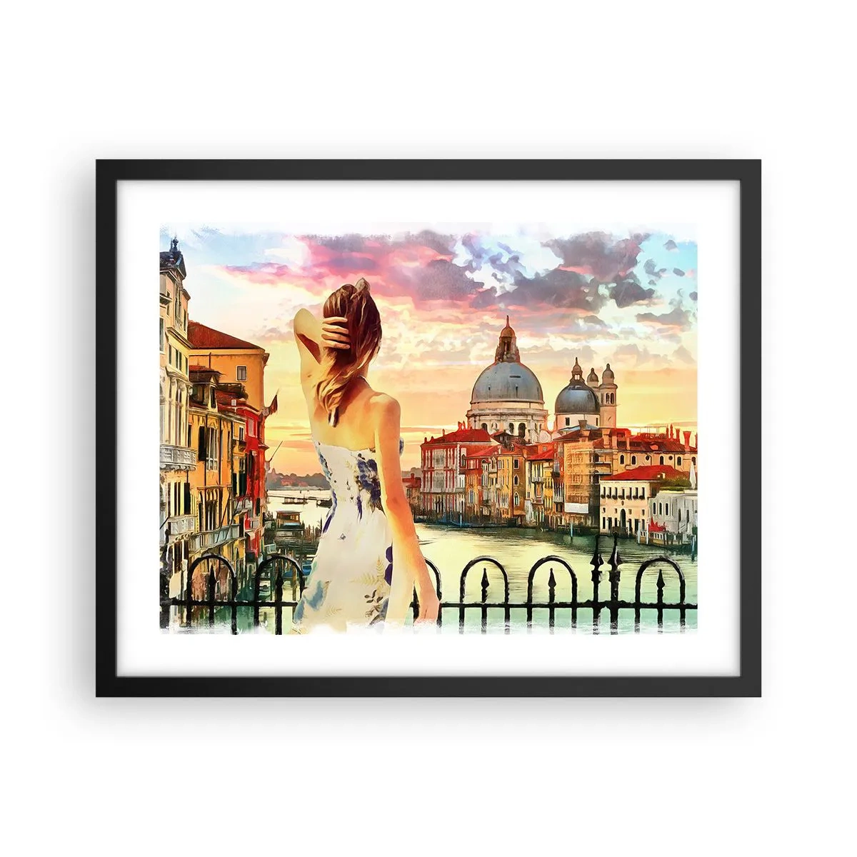 Poster in een zwarte lijst - Als een avontuur alleen in ... - 50x40 cm