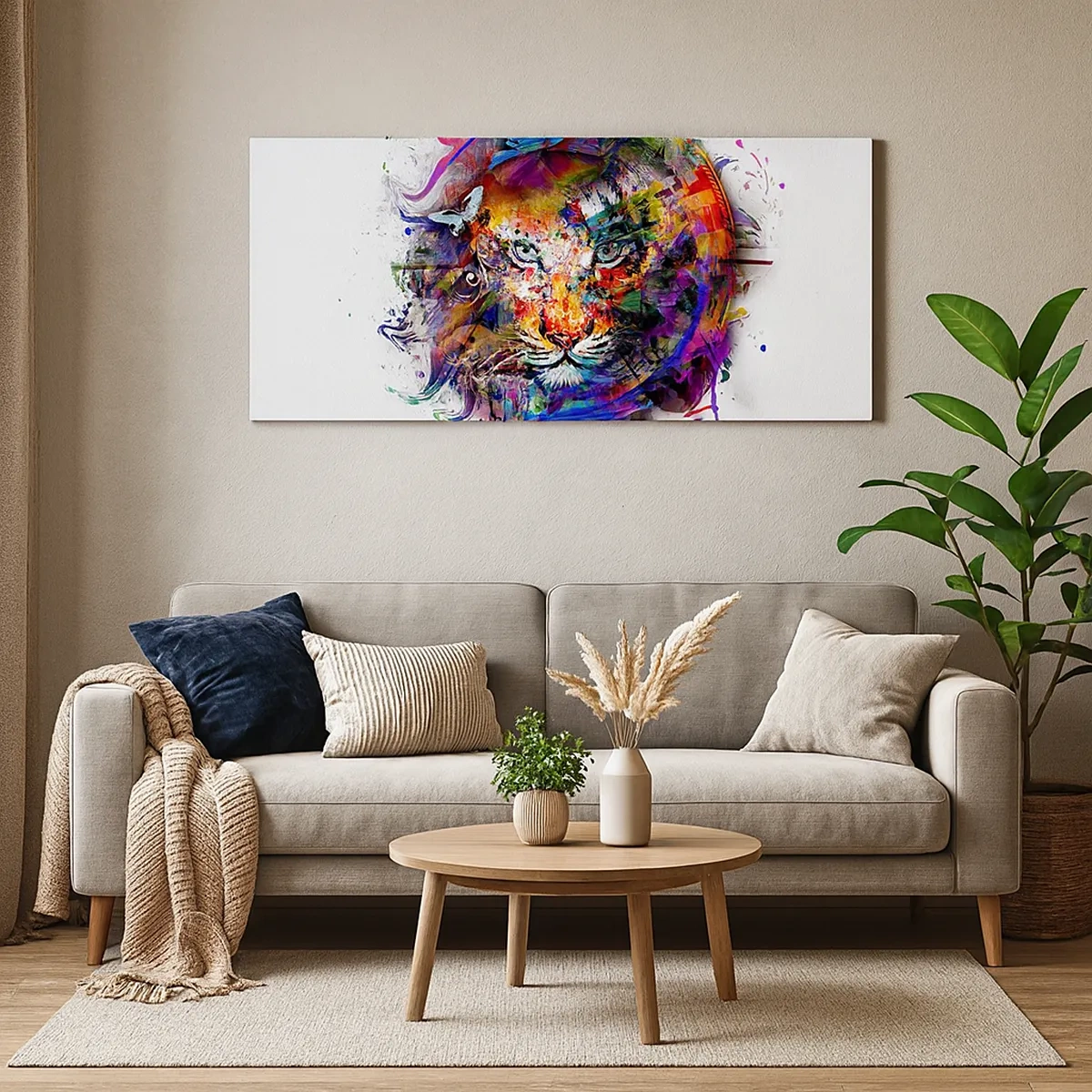 Schilderen op canvas - Het schuilt achter een regenboogsluier - 30x30 cm