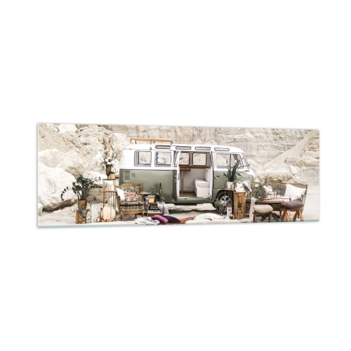 Schilderen op glas - Er is de tijd om aan de reis te beginnen - 160x50 cm