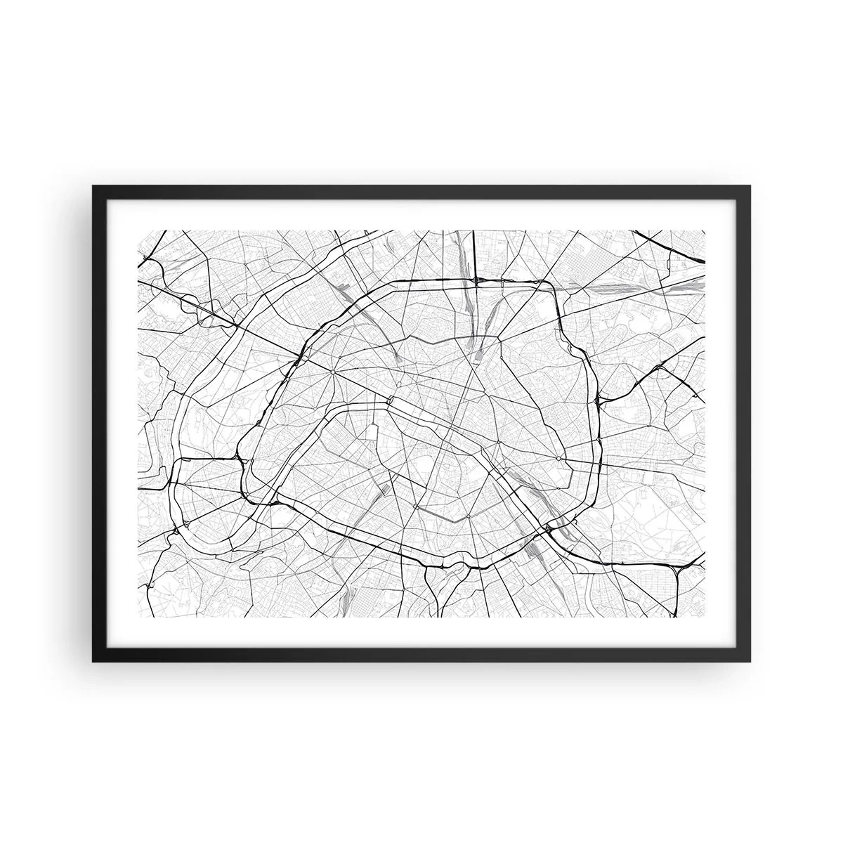 Poster in een zwarte lijst - Parijs bloem - 70x50 cm