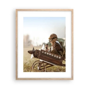 Een poster in een licht eiken lijst - Begin naar een droom - 40x50 cm