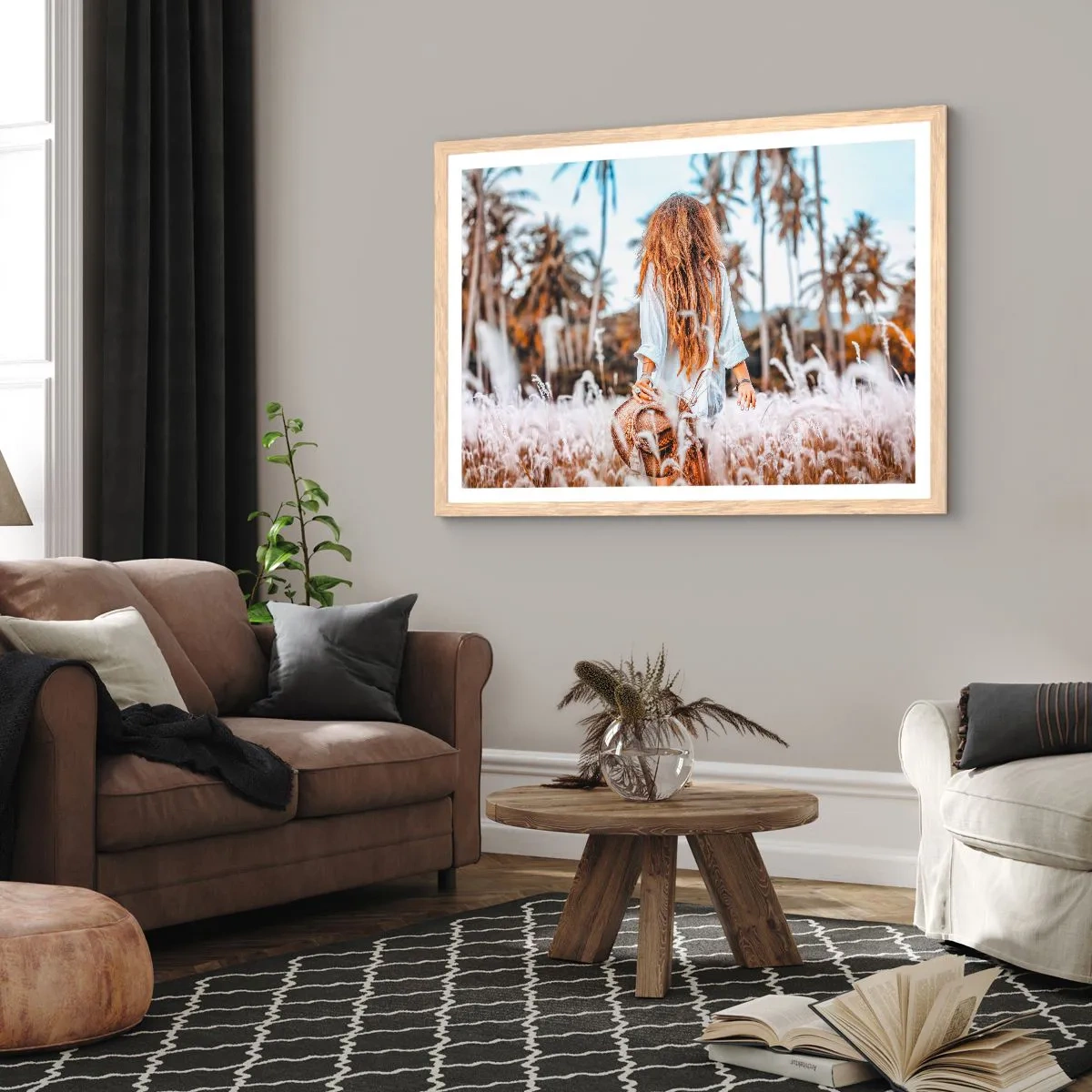 Een poster in een licht eiken lijst - Geboren uit graspluis - 70x50 cm