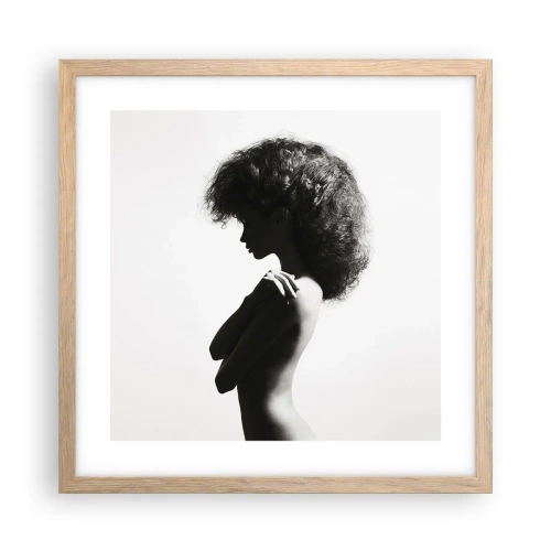 Een poster in een licht eiken lijst - Als een bloem op een slanke stengel - 40x40 cm