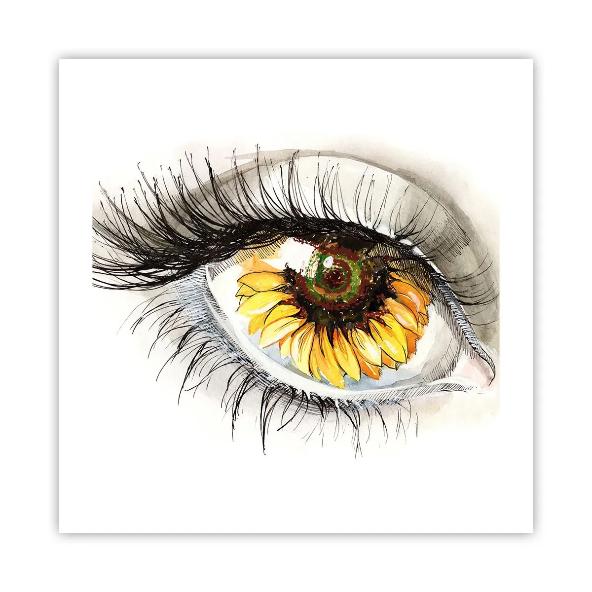 Poster - Een look zo warm als de zomer - 50x50 cm