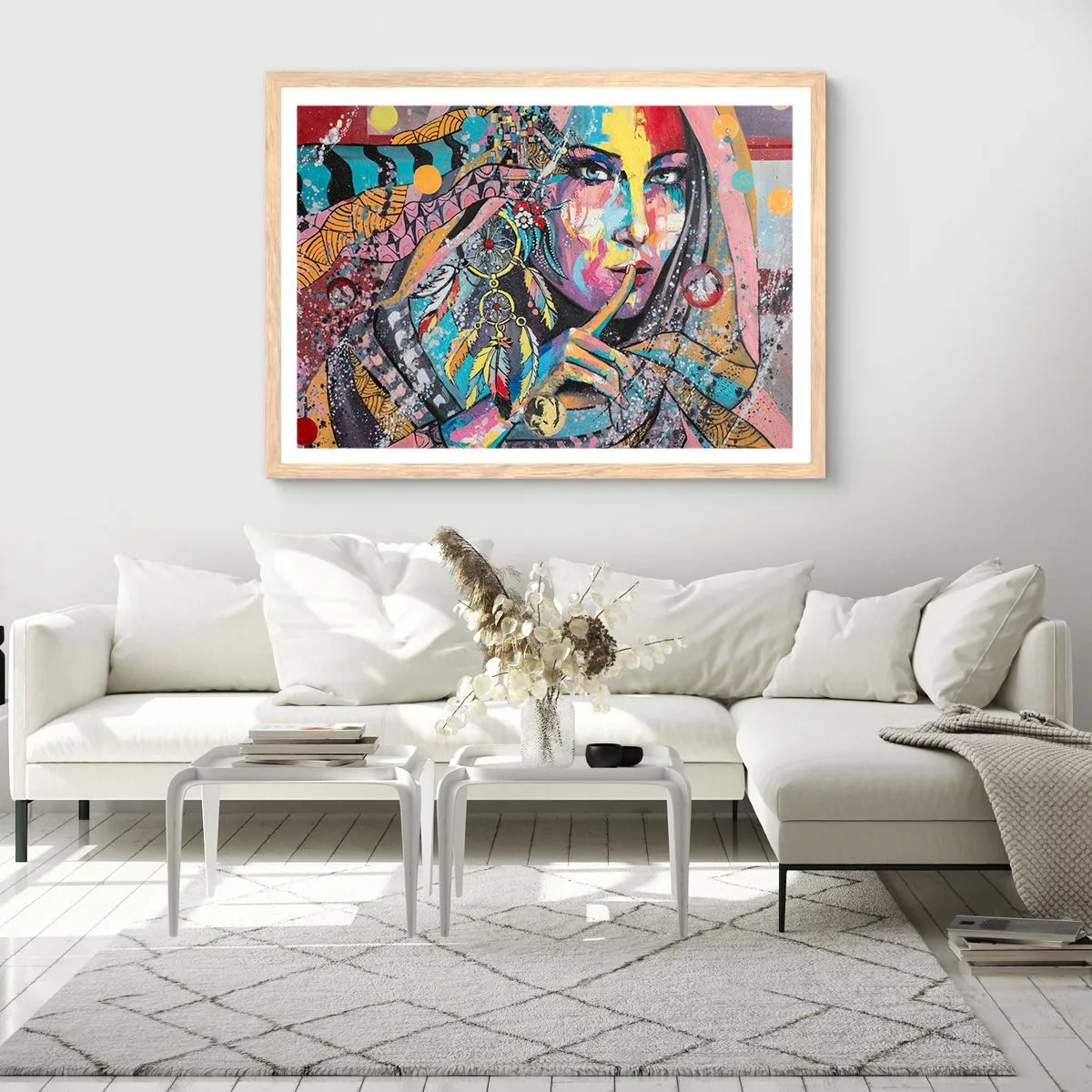 Een poster in een licht eiken lijst - Zwijg totdat je het begrijpt - 40x30 cm