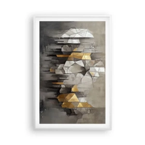 Poster in een witte lijst - Compositie van ijs en licht - 61x91 cm