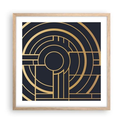 Een poster in een licht eiken lijst - Draaien van dingen - 50x50 cm