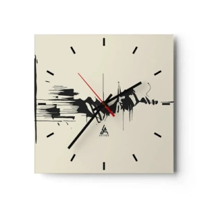 Wandklok - Klok - Overhaaste abstractie - 30x30 cm