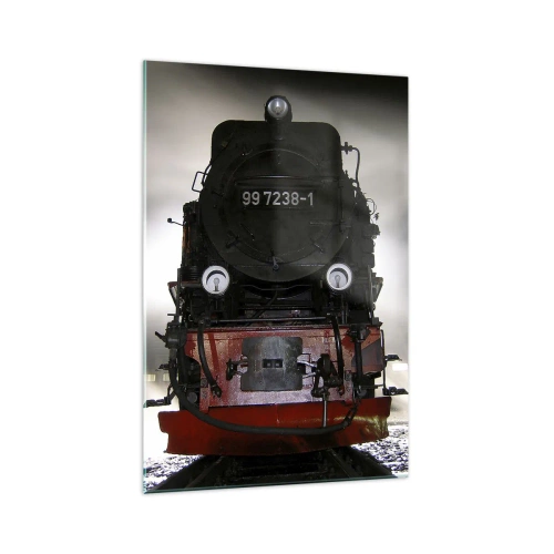 Schilderen op glas - Hij staat en hapt, hapt en blaast - 70x100 cm