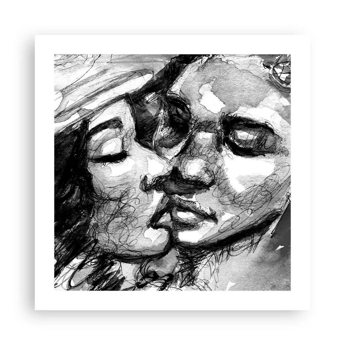 Poster - Een teder moment - 50x50 cm