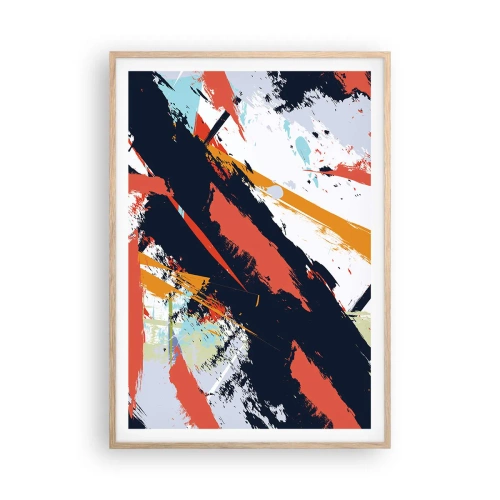 Een poster in een licht eiken lijst - Dynamische compositie - 70x100 cm
