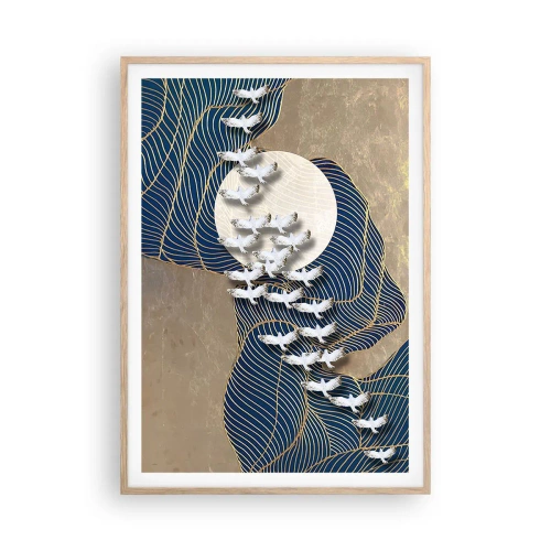 Een poster in een licht eiken lijst - Vrijheid, dwalen, gemeenschap - 70x100 cm