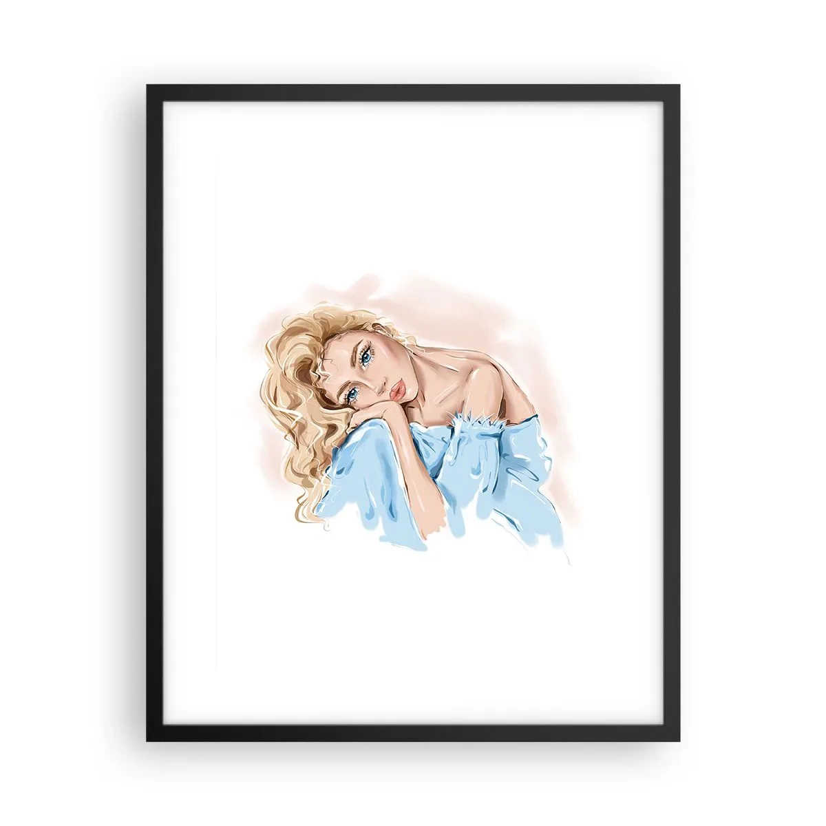 Poster in een zwarte lijst - Dromerig in het blauw - 40x50 cm