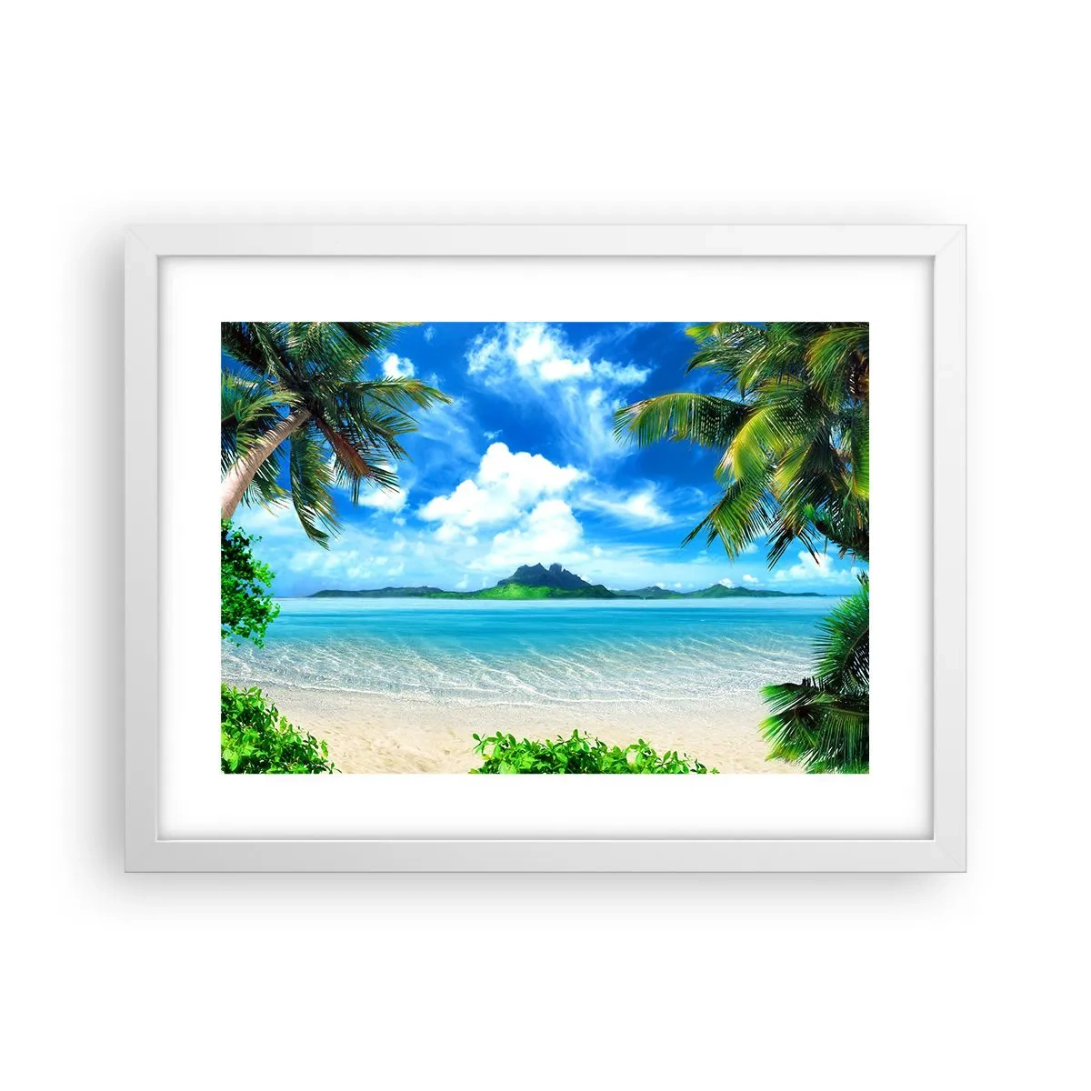Poster in een witte lijst - Het azuur van de tropen - 40x30 cm