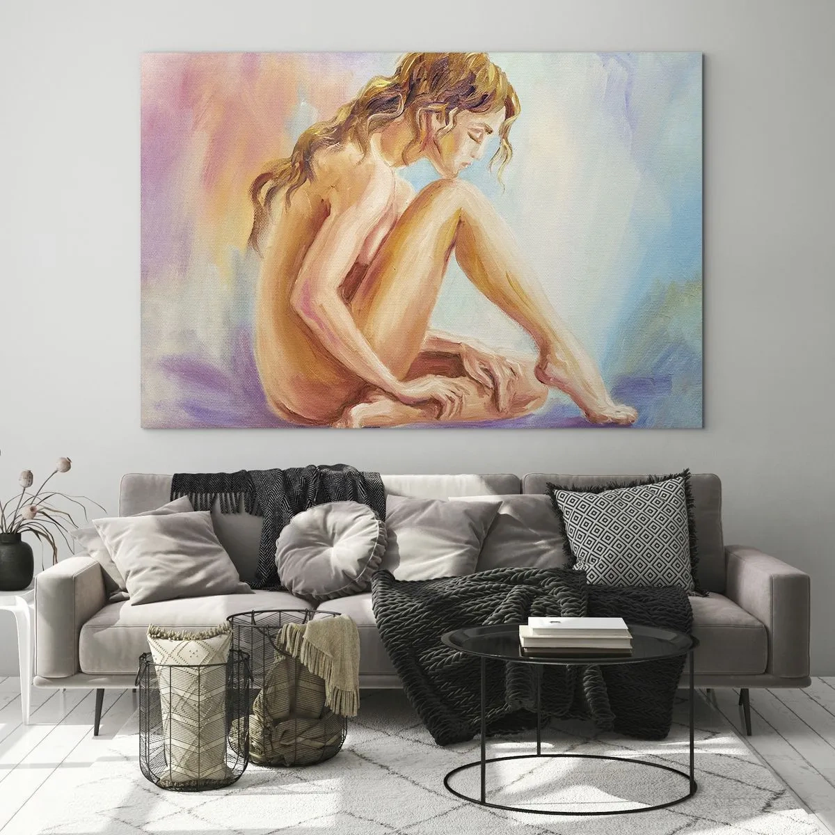 Schilderen op glas - De daad van de jeugd - 120x80 cm