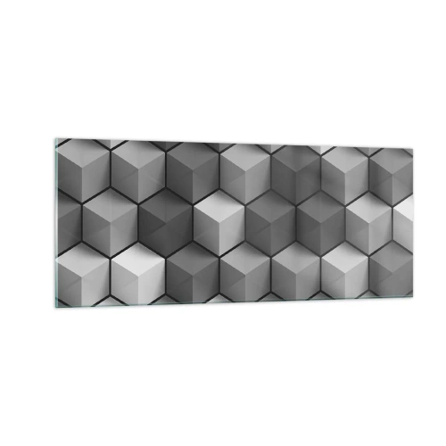 Schilderen op glas - Kubistische puzzel - 100x40 cm