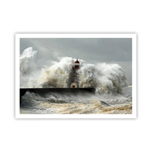 Poster - De woede van de oceaan - 100x70 cm