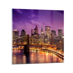 Schilderen op glas - Violet-goud Manhattan - 30x30 cm