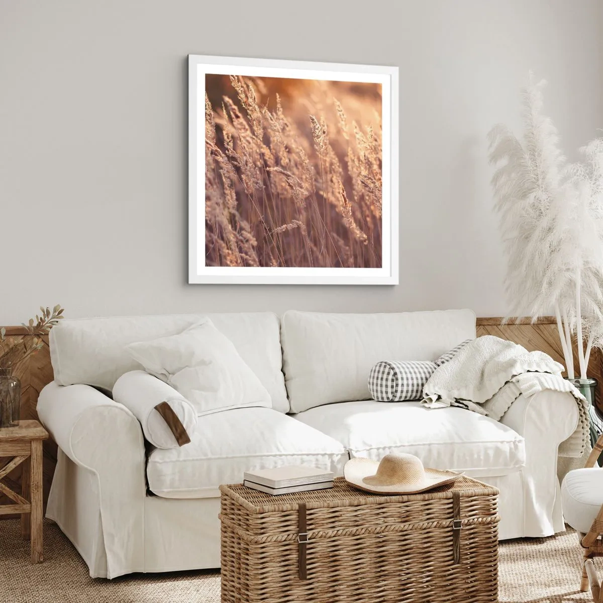 Poster in een witte lijst - Klaar om de herfst te verwelkomen - 60x60 cm