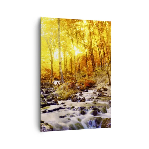 Schilderen op canvas - Stenen gezet in goud en platina - 70x100 cm