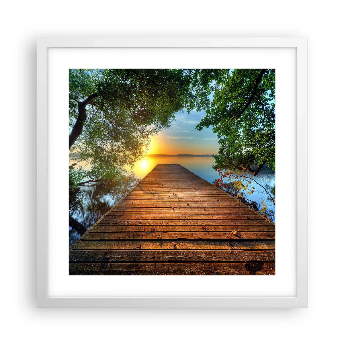 Poster in een witte lijst - Neem de tijd, ga zitten - 40x40 cm