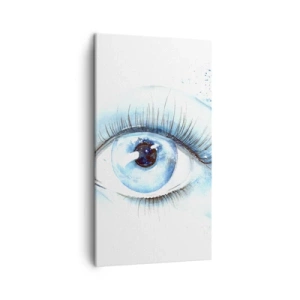 Schilderen op canvas - Dompel jezelf onder in het blauw van de blik - 45x80 cm